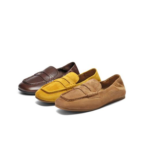 百丽女鞋子一脚蹬乐福鞋2025新款豆豆鞋通勤乐福鞋单鞋E1W1DCA5