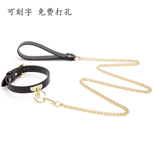 真皮项圈女刻字choker