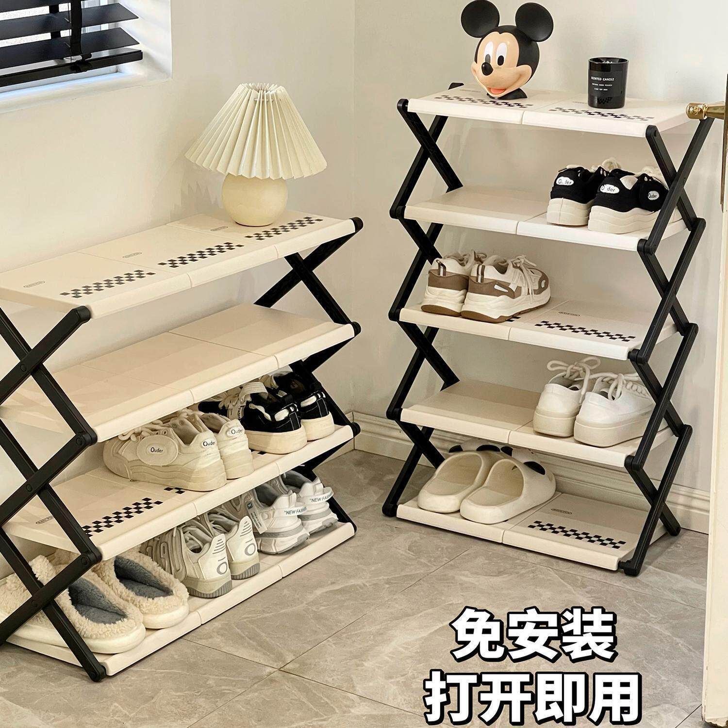 日本进口MUJIE鞋架简易门口小鞋柜宿舍多层折叠鞋子便携折叠鞋柜