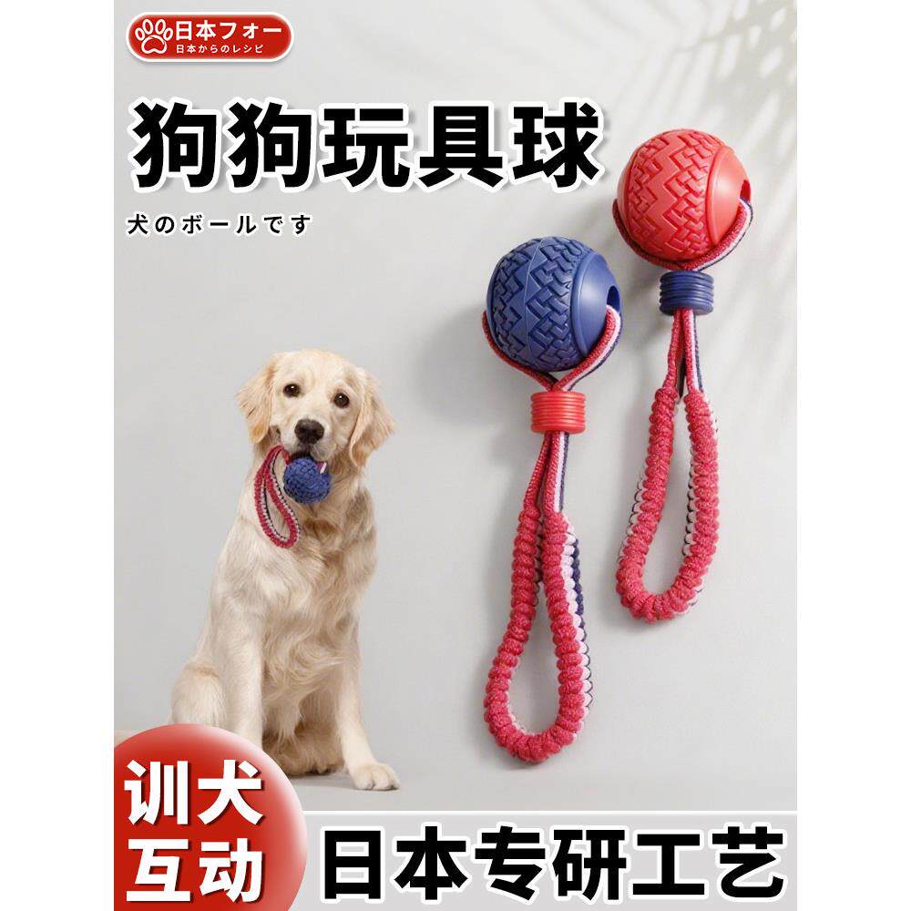 【狗狗玩具遛狗球】耐咬磨牙解闷大型犬马犬训练带绳球宠物用品