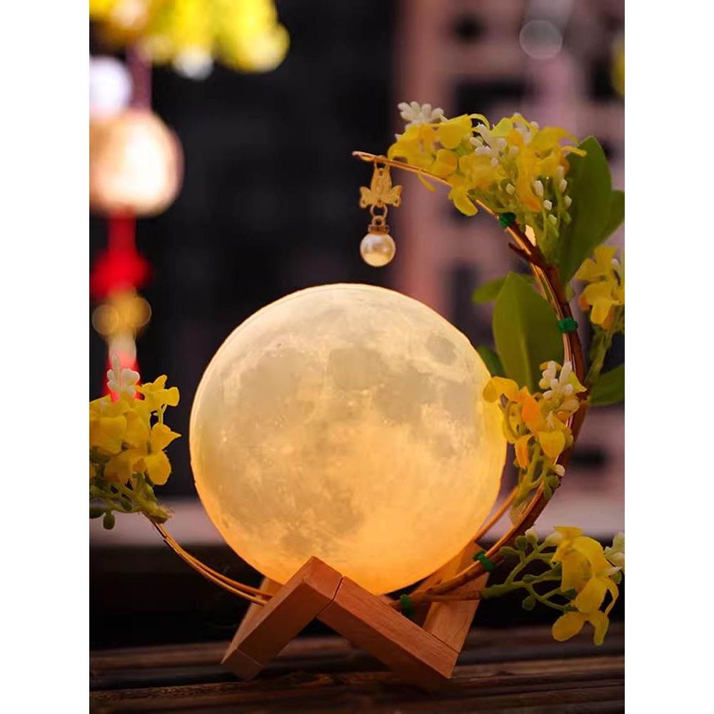 中秋节月亮灯摆件手工diy-制作材料包手提灯笼挂件创意灯装饰