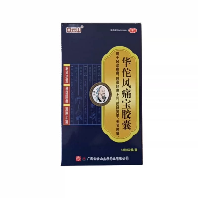 白云山 华佗风痛宝胶囊 0.4g*24粒/盒 通络除痹消肿止痛祛风去湿