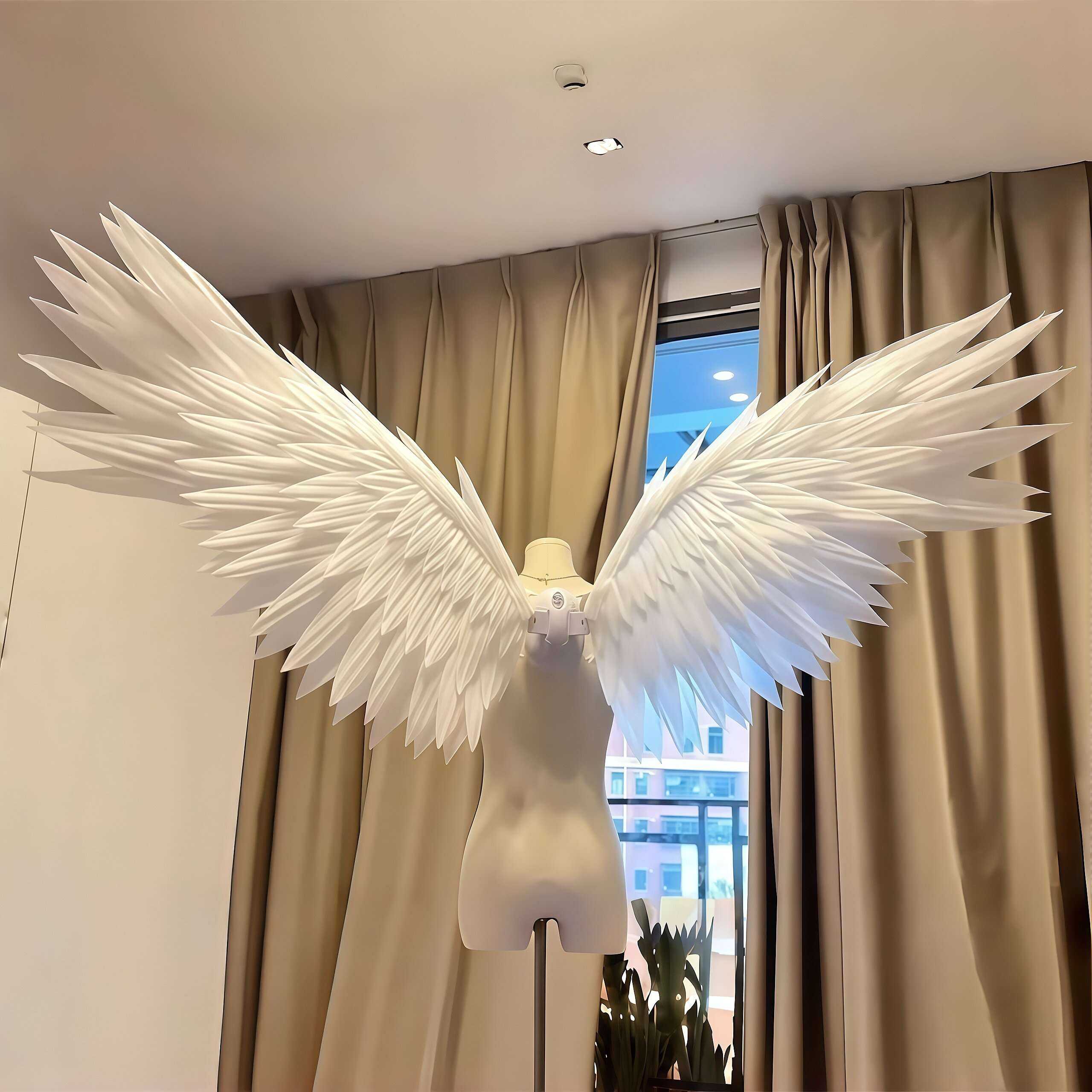 天使之翼电动翅膀可摆动梦幻羽毛配饰二次元cosplay振翅变装道具