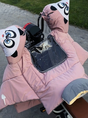 亲子款电动车挡风被冬季款电瓶车加绒防水人车分离特大号加厚雅迪