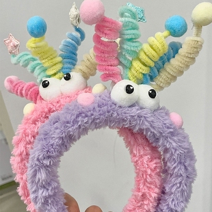 丑萌发箍扭扭棒成品三福搞怪多巴胺生日装饰毛绒丑娃娃女生款发卡