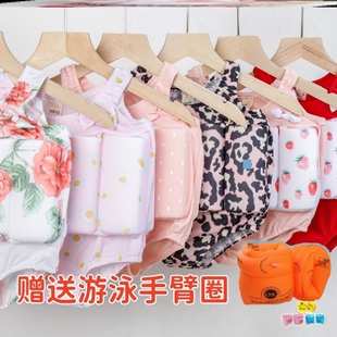 儿童浮力泳衣女男童泡沫浮力背心2023新款速干连体泳装救生圈可爱