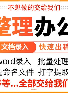 整理办公帮忙重命名图片工作文件打字录入代填表格文档转换排版人