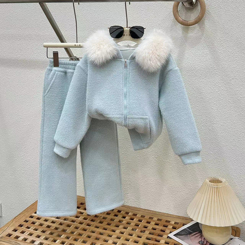 女童秋冬套装2025新款加绒外套中大童洋气女孩加厚阔腿裤两件套潮,童装/婴儿装/亲子装,套装,淘宝优惠券,粉丝福利购,淘宝优惠卷