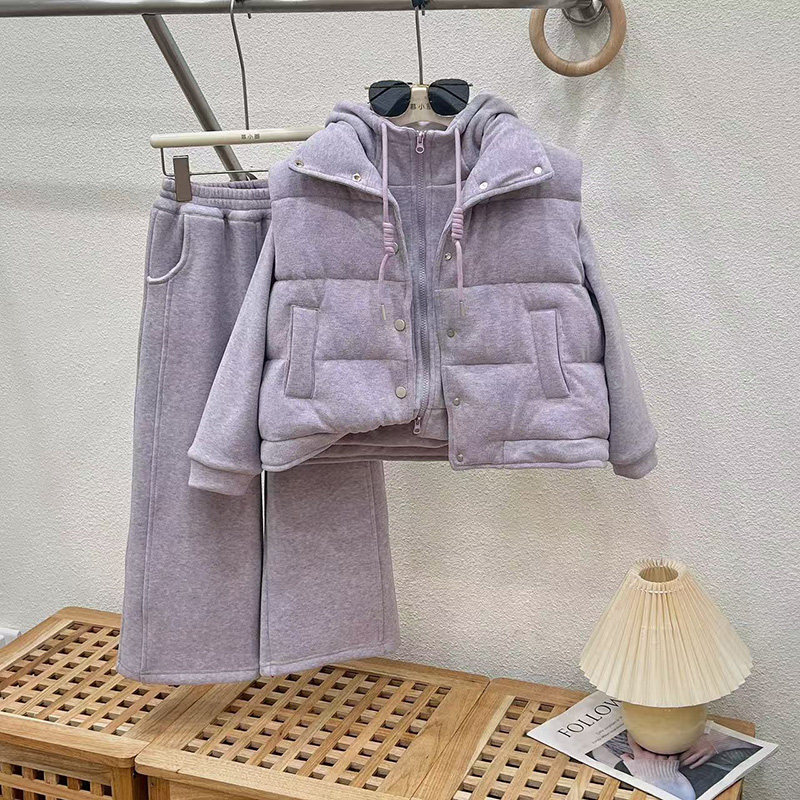 超超伊童女童中大童棉马甲三件套