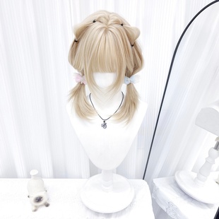 冰冷心事假发女白金色lolita高层次锁骨发y2k网红日系短发全头套
