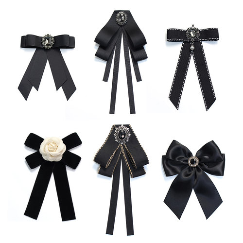 衬衣蝴蝶结女小香风领结黑色装饰