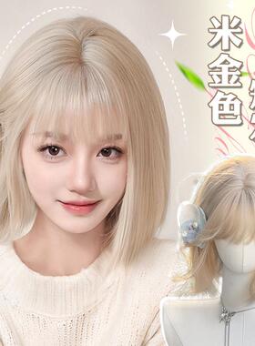 全头罩白色金色优雅时代还原自然无缝模拟人类头发日常假发套装女