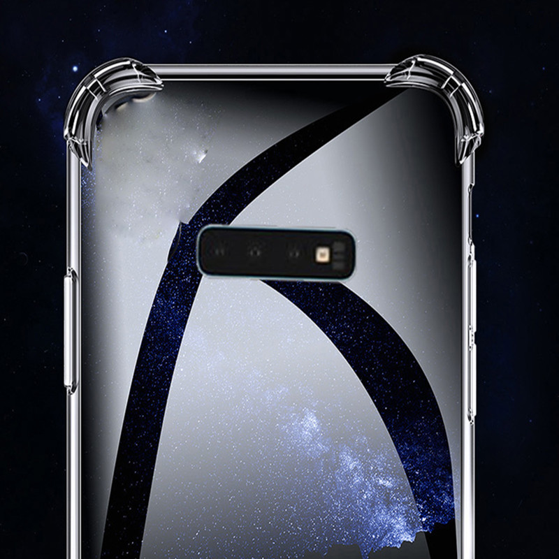 速谭简约保护套适用三星S10+plus手机壳SM-G0|G975F软胶气囊防摔磨砂透明保护套透明 软硅胶 全包