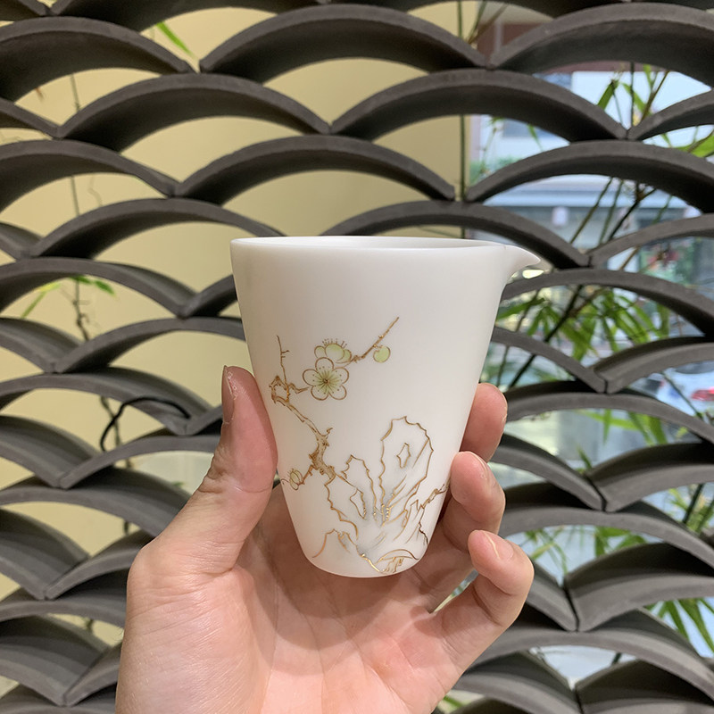 瓷语颠 德化白瓷陶瓷功夫分茶器茶海公道杯公杯家用茶具配件