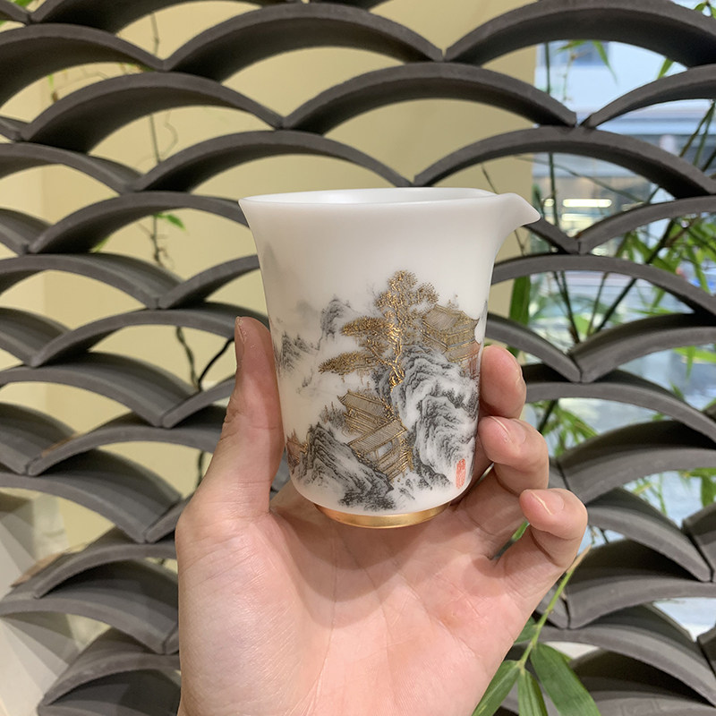 瓷语颠 德化陶瓷白瓷冰种玉瓷茶具分茶器茶海公道杯家用