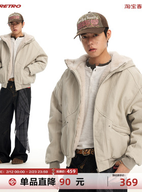 CoosRetro美式复古宽松重磅座山雕棉衣外套男加厚秋冬保暖棉服潮