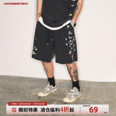 夏装烫画贴纸休闲七分裤