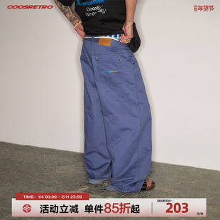 CoosRetro《蓝磷灰》刺绣水洗做旧纯棉牛仔裤夏季男休闲直筒裤子