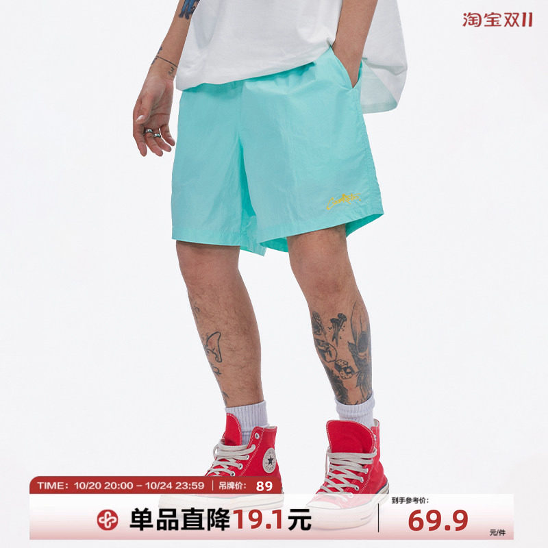 CoosRetro美式复古撞色绣花LOGO休闲速干裤子男女夏季多色沙滩裤
