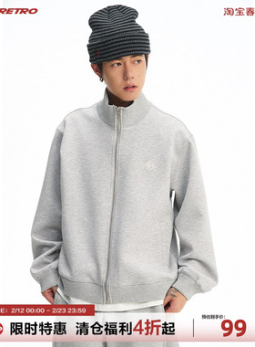 CoosRetro 春季潮牌男士立领空气层结构立体logo修身短款上衣外套