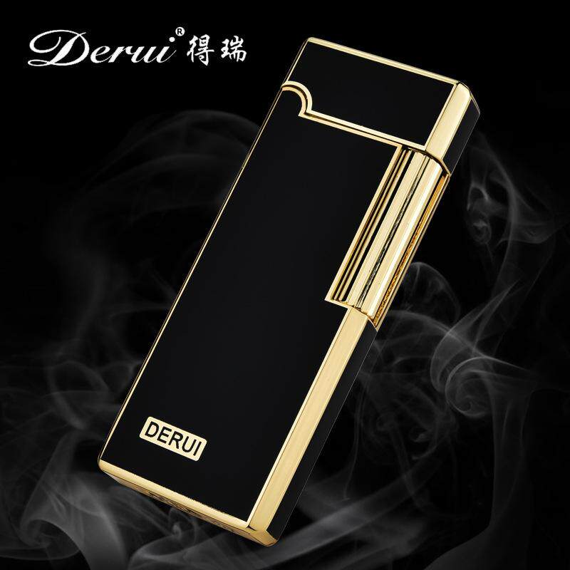 打火机个性充气超薄创意砂轮金属侧滑得瑞火明潮礼物窄滑轮derui