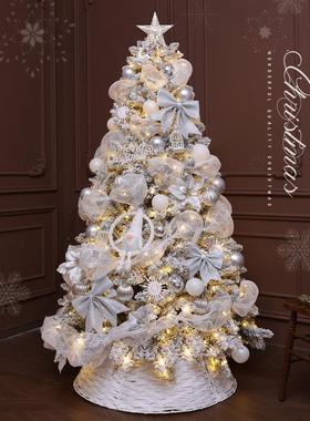 christmas tree白色圣诞树大型家用发光加密落雪装饰摆件落地氛