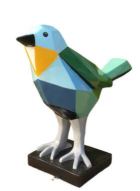 户外块面鸟摆件玻璃钢园林景观雕塑庭院售楼处幼儿园美陈装饰小品