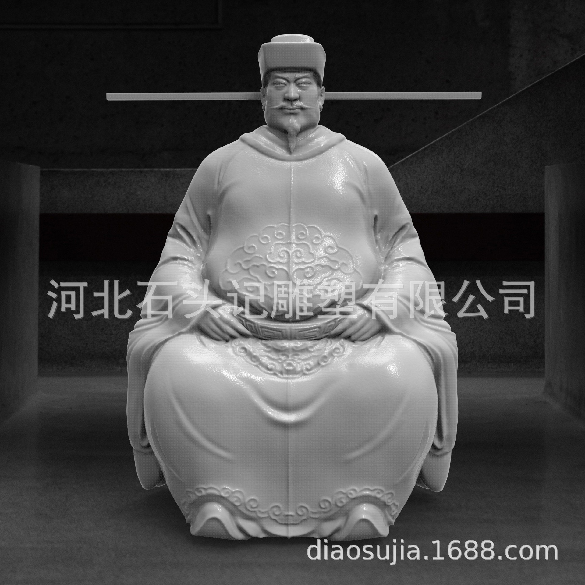 古代历史文化名人朝代帝王皇帝雕塑塑像实体材质规格可选赵匡胤