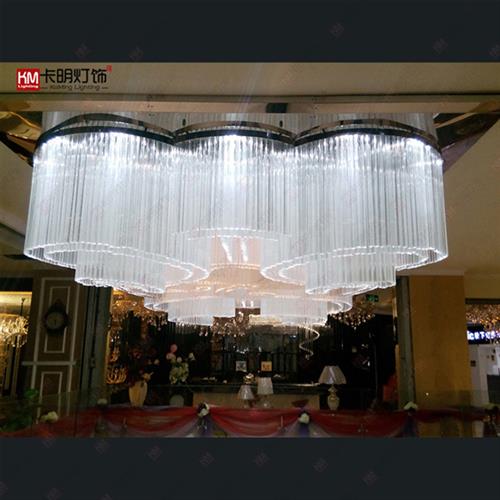 厂家现货酒店大堂水晶梅花棒吊灯非标工程灯饰ktv大堂水晶吊灯