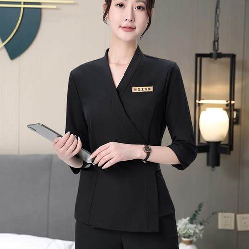 美容师工作服女高端美容院新款足浴专业套装美容院工作服秋冬202