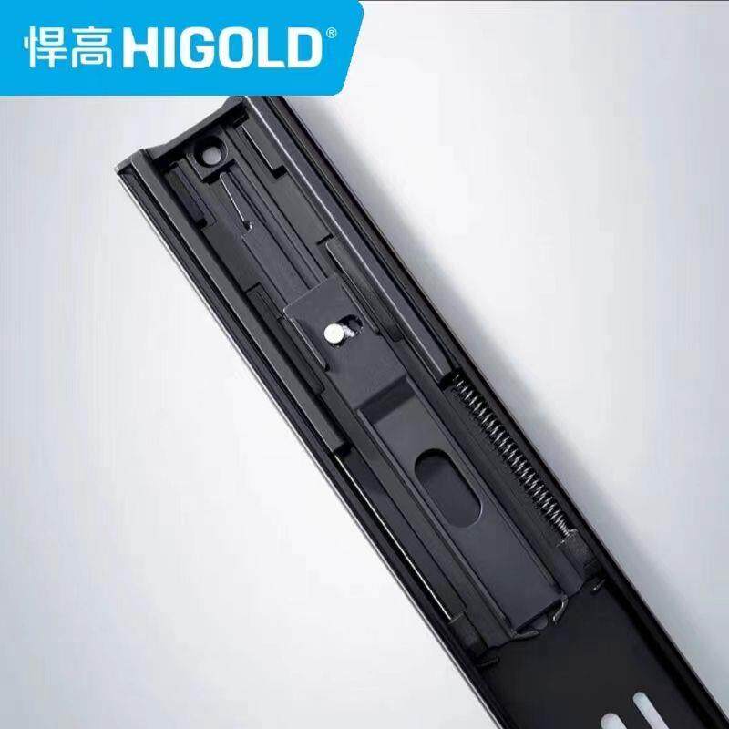 悍高侧装加厚抽屉阻尼缓冲轨道衣柜橱柜静音反弹三节轨五金导轨
