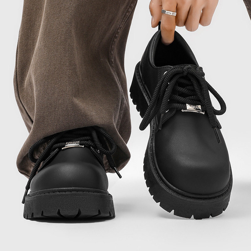 德比鞋男鞋春季2026新款爆款大头皮鞋高级感厚底增高休闲马丁靴男