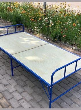 便携式简易两折折叠床野营户外应急折叠木板床便携式简易单人折叠