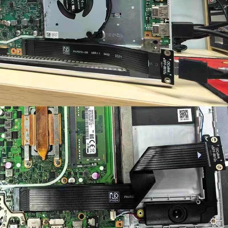 PH492-L150 M.2 NVMe转Oculink SFF-8611 SFF8612母座转接线cable