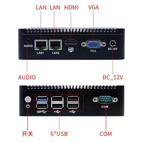 研拓N3赛扬j1900迷你电脑NANO小主机电脑双网卡6USB嵌入式无风扇
