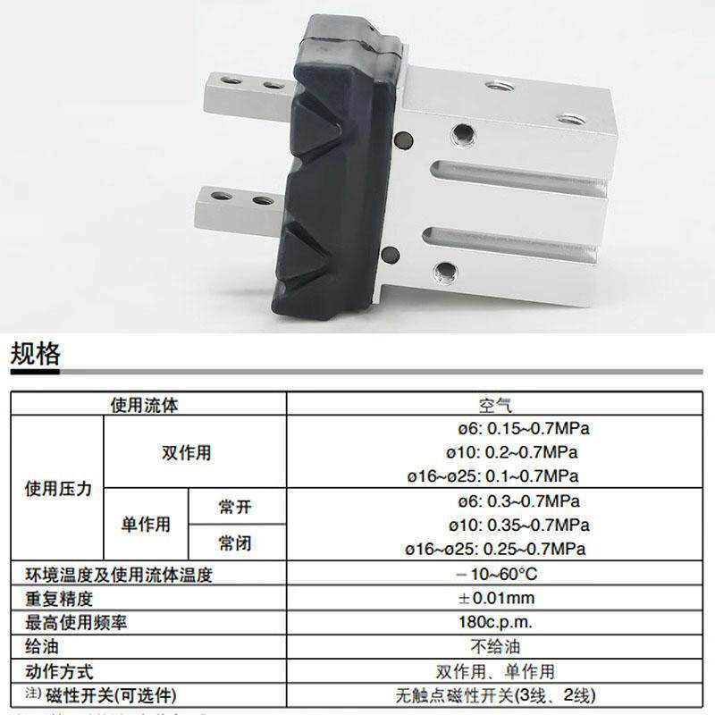 SMC带防尘罩型气动手指气缸MHZJ2-10/16/20/25D/S/D1/D2/C/DW/DM