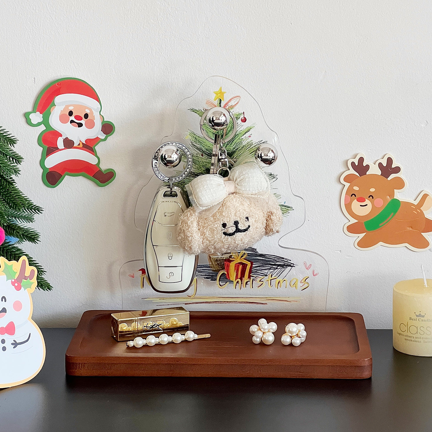 圣诞树玄关钥匙桌面摆件乔迁礼