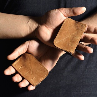 硬拉助力带牛皮护掌男引体向上护腕单杠拉背握力带护手健身手套女