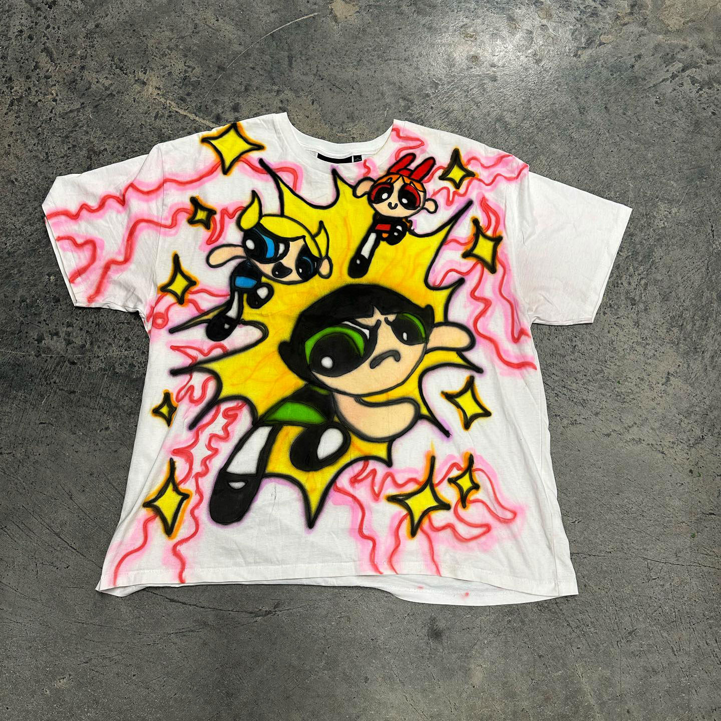 飞天小女警The Powerpuff Girls滑板unisex kawaii Comic短袖rare