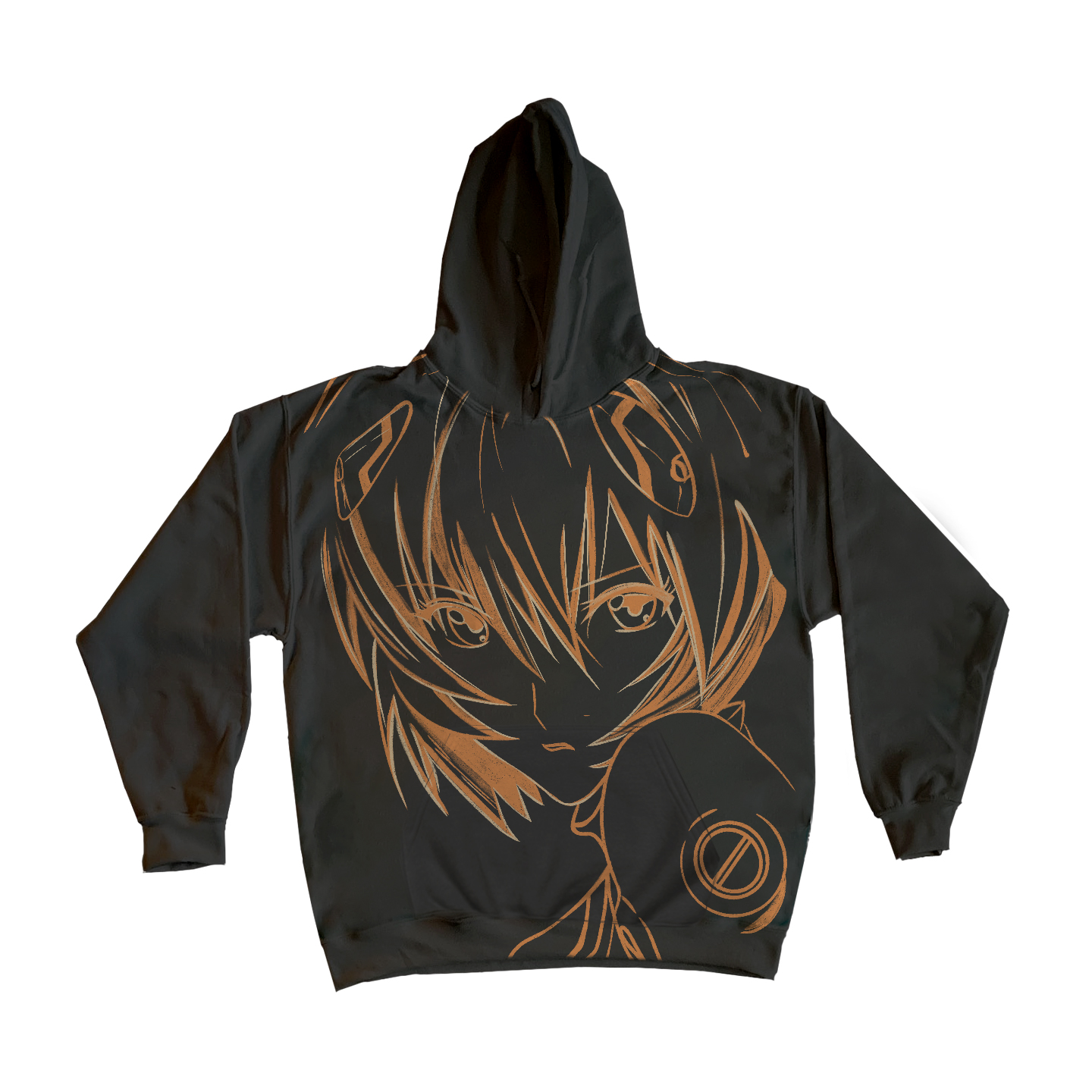 绫波丽Ayanami Rei Inkjet printingY2K喷绘黑红blackred卫衣weeb