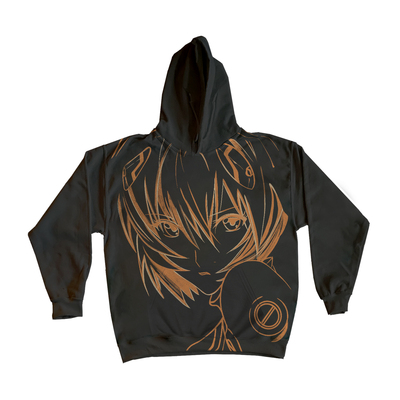 绫波丽Ayanami Rei Inkjet printingY2K喷绘黑红blackred卫衣weeb