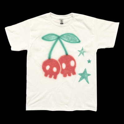 网络流浪汉涂鸦喷绘轻亚文化多巴胺樱桃艺术氛围怪诞穿搭短袖T恤