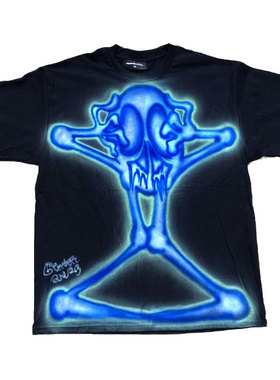 Graffiti spray painting涂鸦喷绘gothaesthetic Y2K shirt短袖