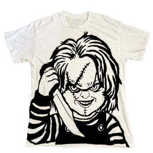 Graffiti spray painting涂鸦喷绘Chucky恰吉dark gyaru y2k短袖