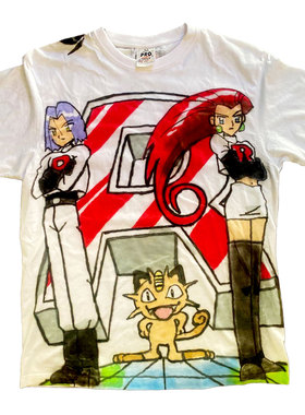 神奇宝贝圣威小智AshKetchum小次郎James原创手绘HandPainted短袖