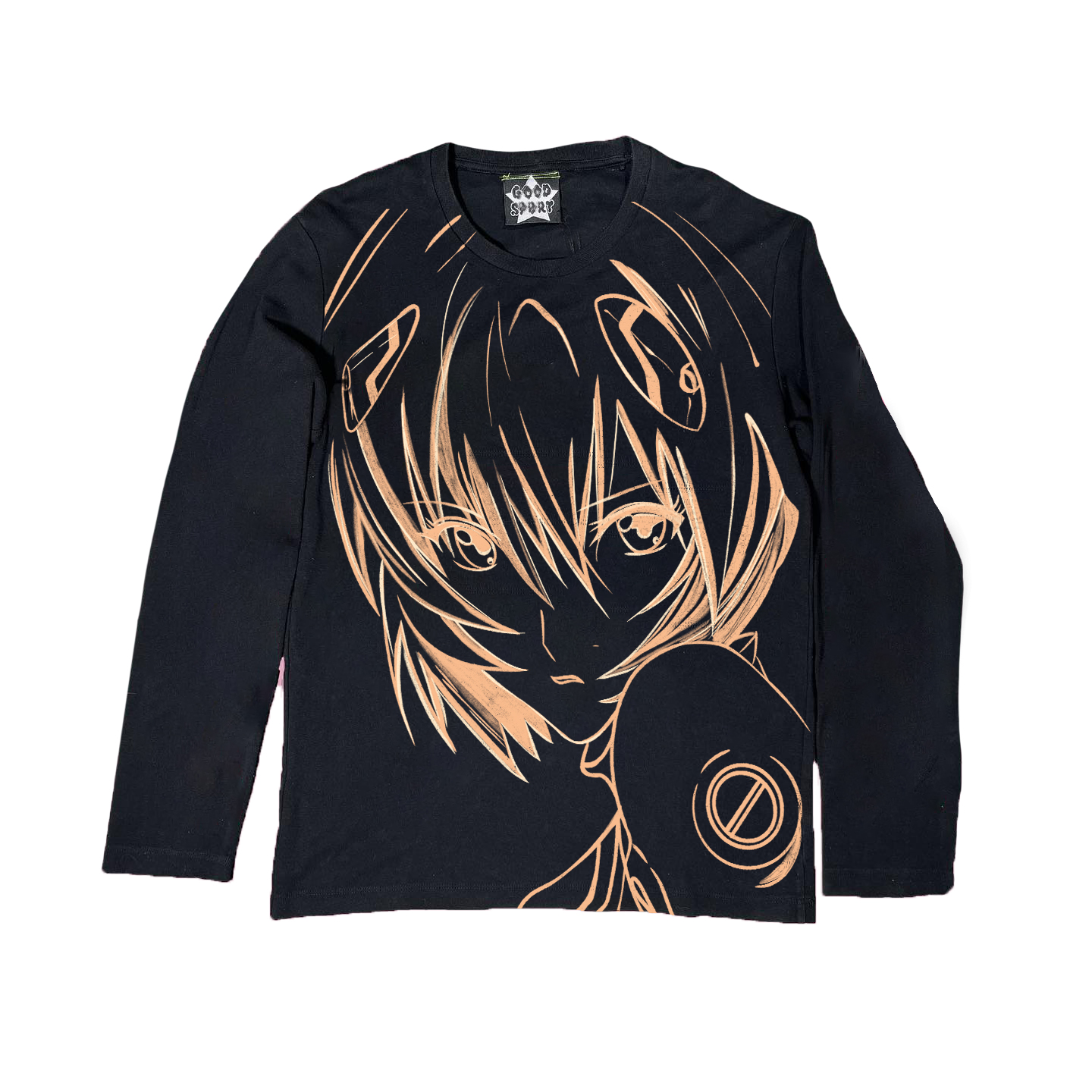 绫波丽Ayanami Rei Inkjet printingY2K喷绘黑红blackred长袖weeb