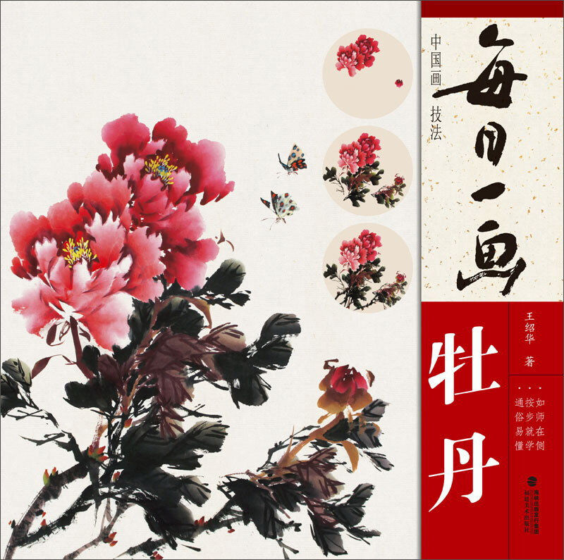 每日一画 牡丹 中国画技法国画入门基础教程书写意水墨画花鸟册页 工笔画花卉技法画法大全集教材 国画初学者画花卉蔬果技巧书籍