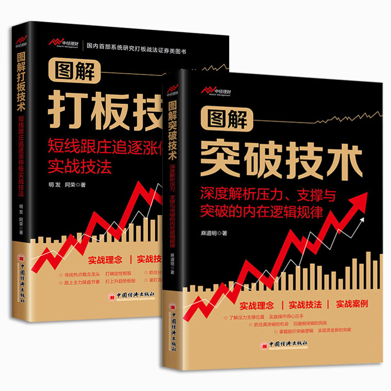 股票入门进阶必备《图解打板技术》短线跟庄追涨 《图解突破技术》压力支撑解析度剖析 股市短线机会与突破逻辑助你把握行情