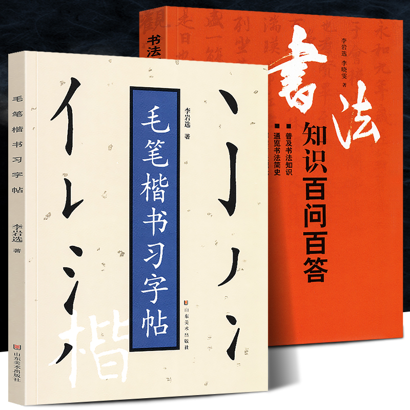 全2册300页 毛笔楷书习字帖+书法知识百问百答 李岩选/著 书法初学者新手入门教程楷隶行草理论常识基础训练技法教材基本笔画结构