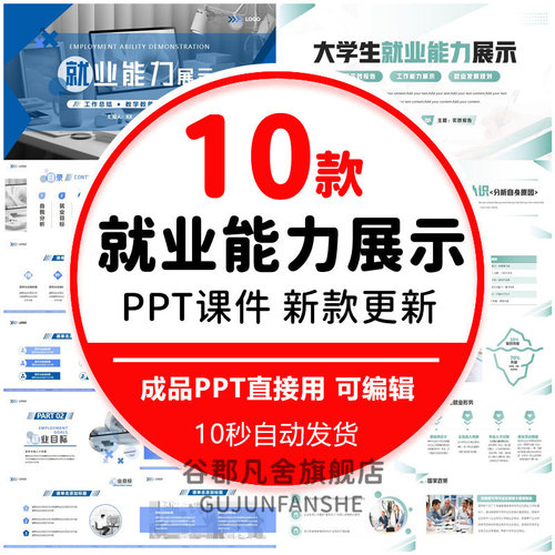 大学生就业能力展示ppt模板 就业能力项目实践报告ppt模板可编辑